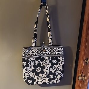 Vera Bradley Black and White Floral Tote